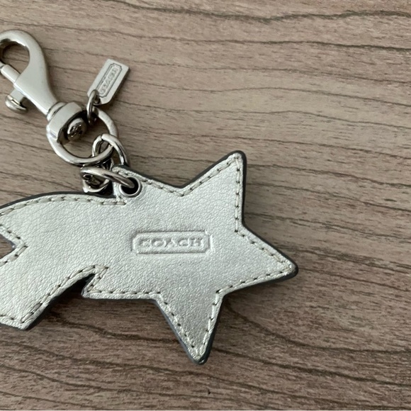 Coach y2k bag charm Silver Pink shooting Star Keychain FOB bah - Picture 7 of 8